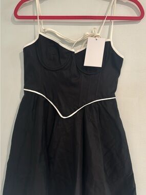 ELSA Black Dress with White Trim